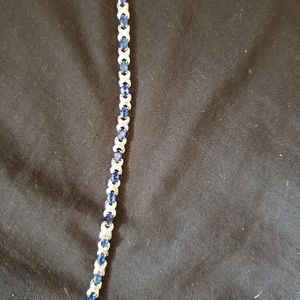 Sapphire bracelet w/ cz accents.
